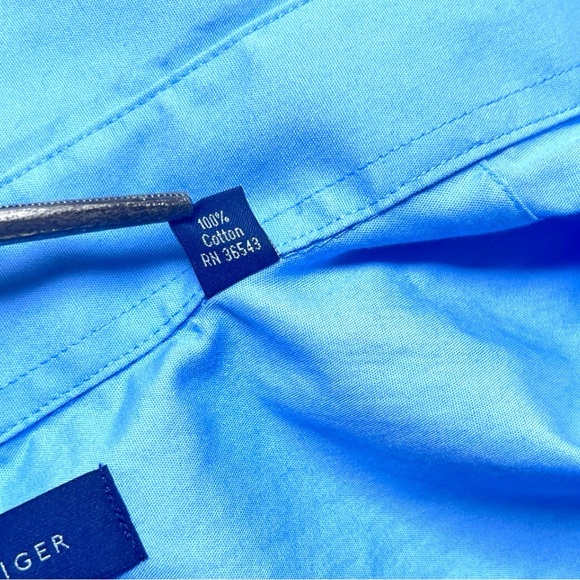 Tommy Hilfiger Blue, Slim Fit Dress Shirt Classic Design - Picture 6 of 10